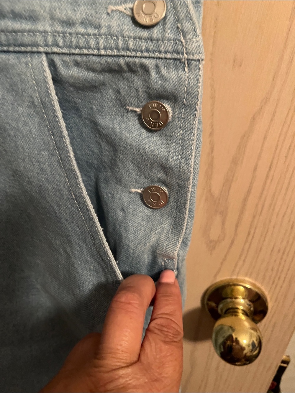twik Light Blue Denim Short Overall Shorts - Picture 4 of 10